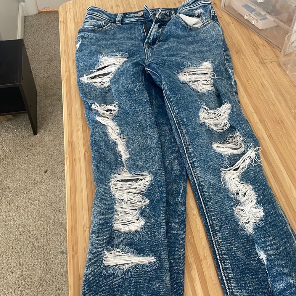Dark blue ripped skinny jeans